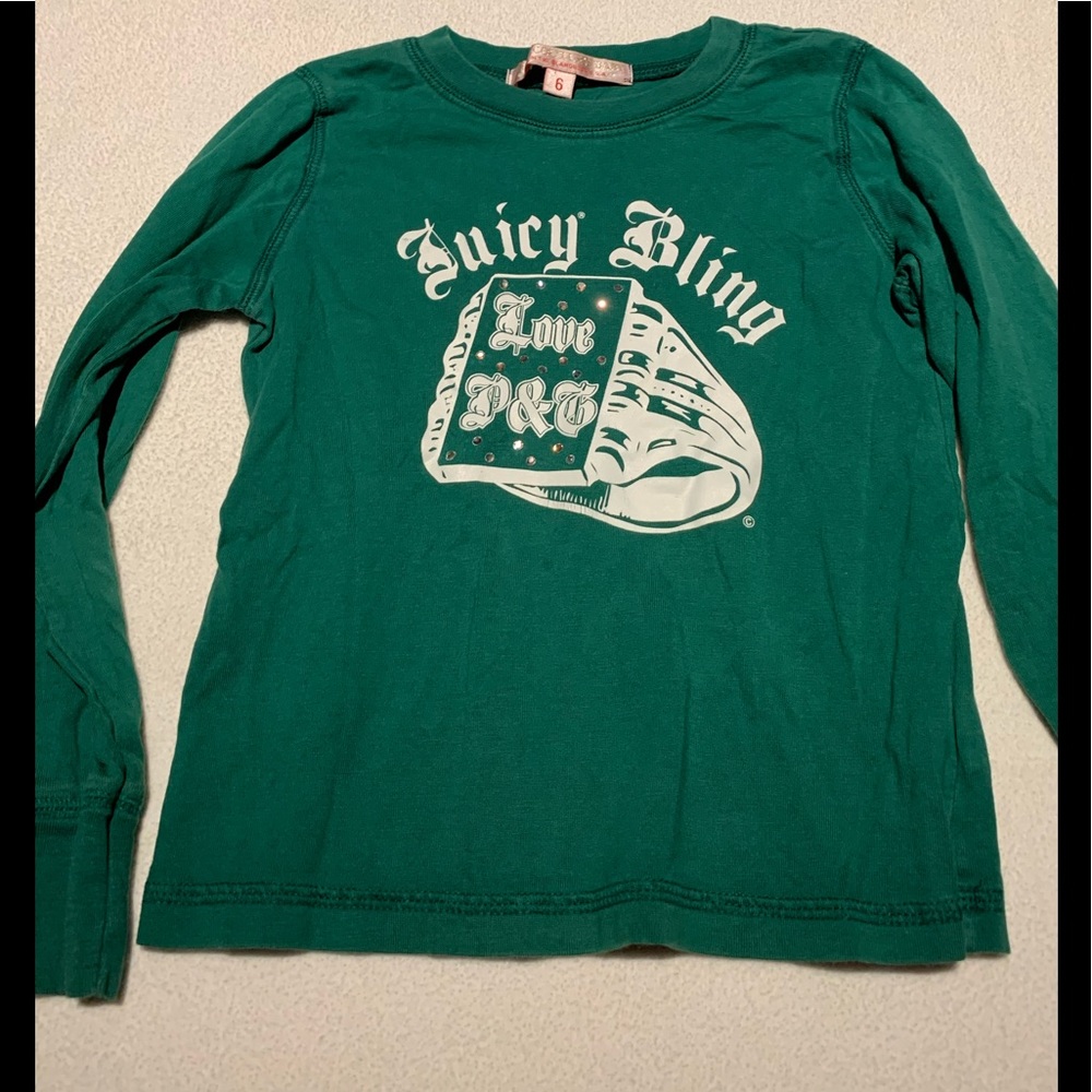 Juicy Couture girls long sleeve 100% cotton top